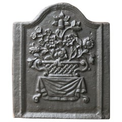 Plaque de cheminée / dosseret 'panier à fleurs' de style Art Nouveau français