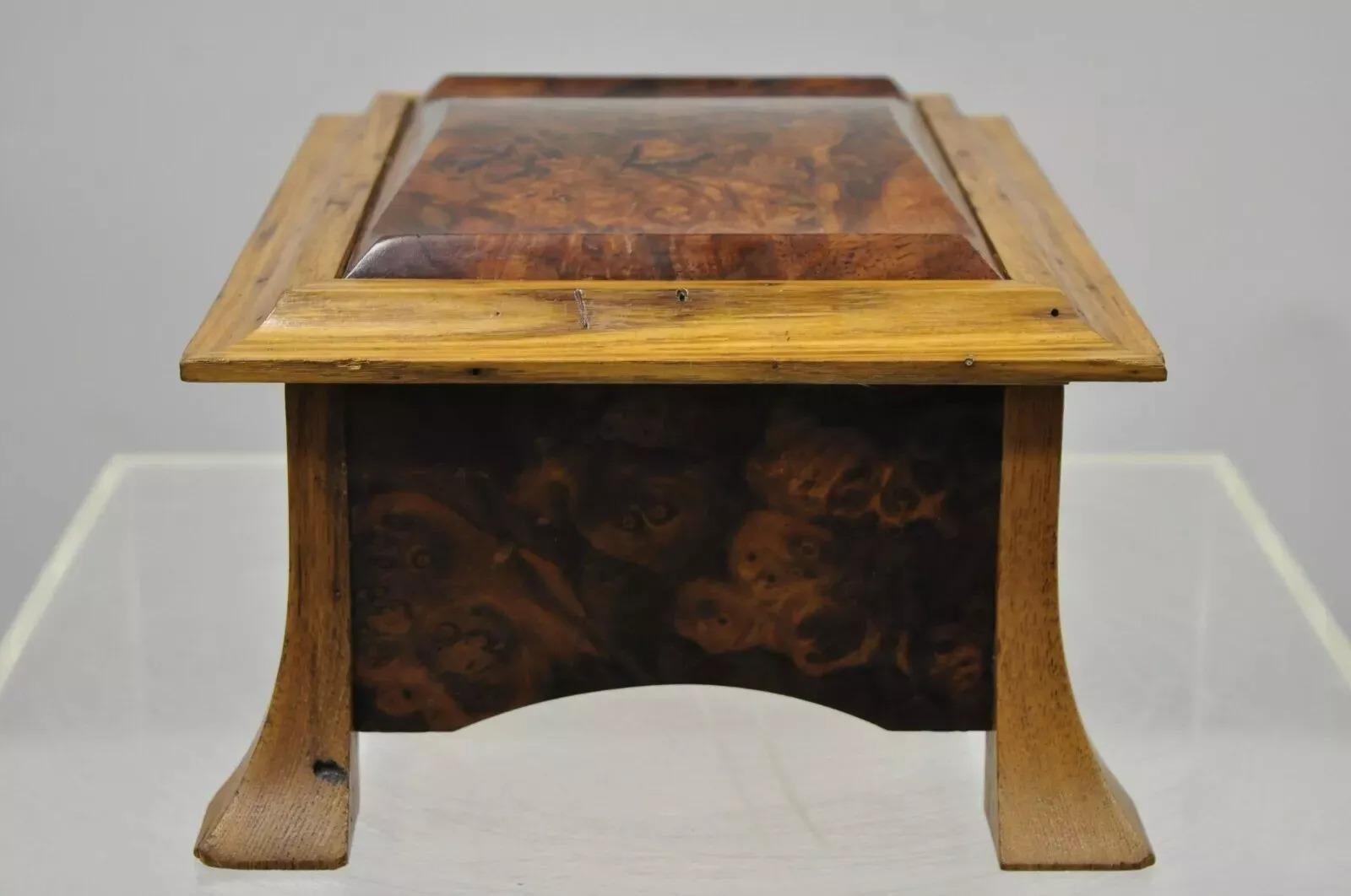 Boîte à bijoux de style Art nouveau français en loupe d'orme fabriquée à la main par William Mowry en vente 2