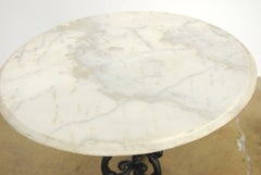 French Art Nouveau Style Iron Marble Bistro Table