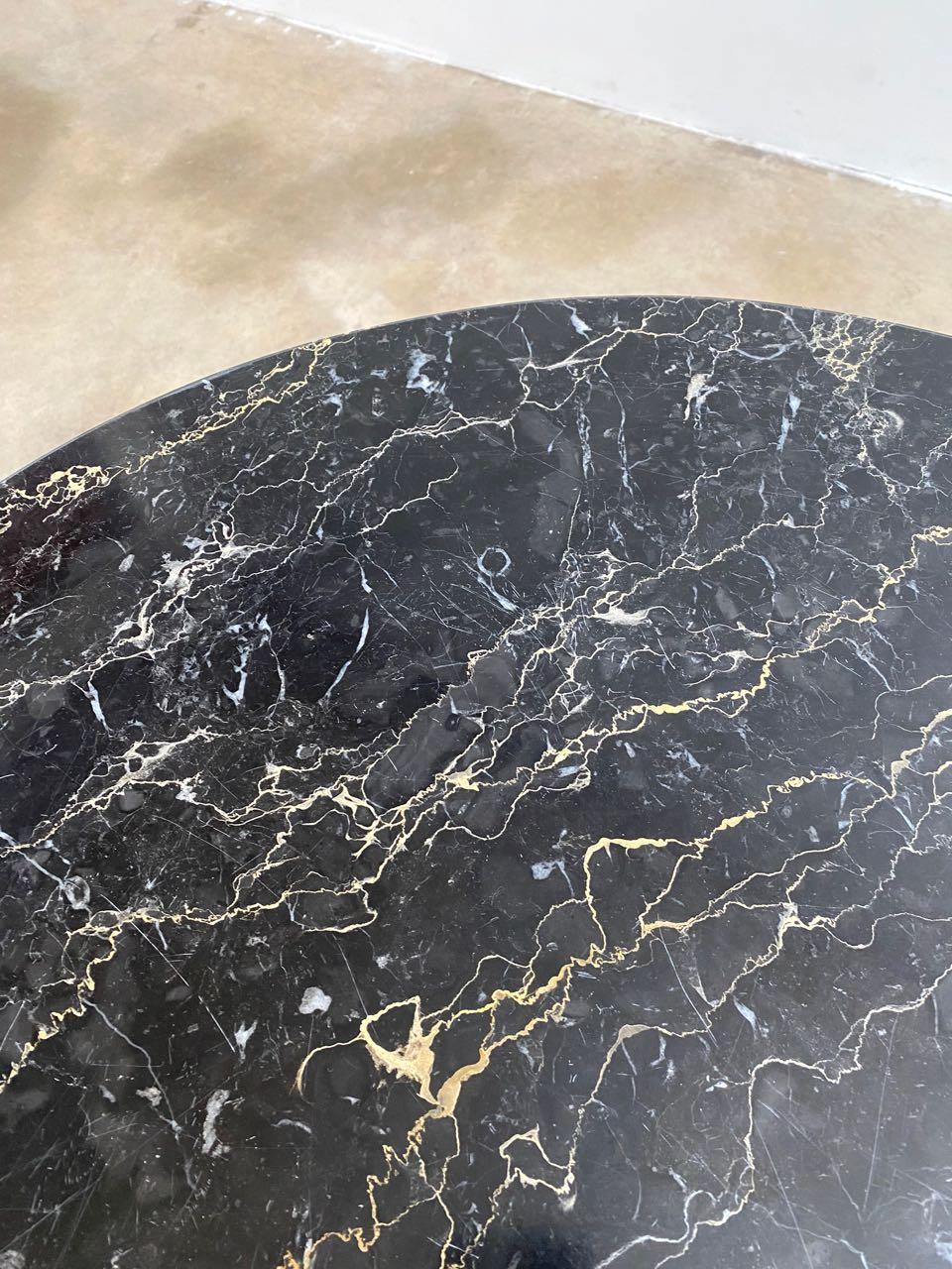 French Art Nouveau Style Iron Marble Bistro Table 3