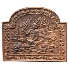 French Art Nouveau Style 'Neptune' Fireback / Backsplash, 20th Century
