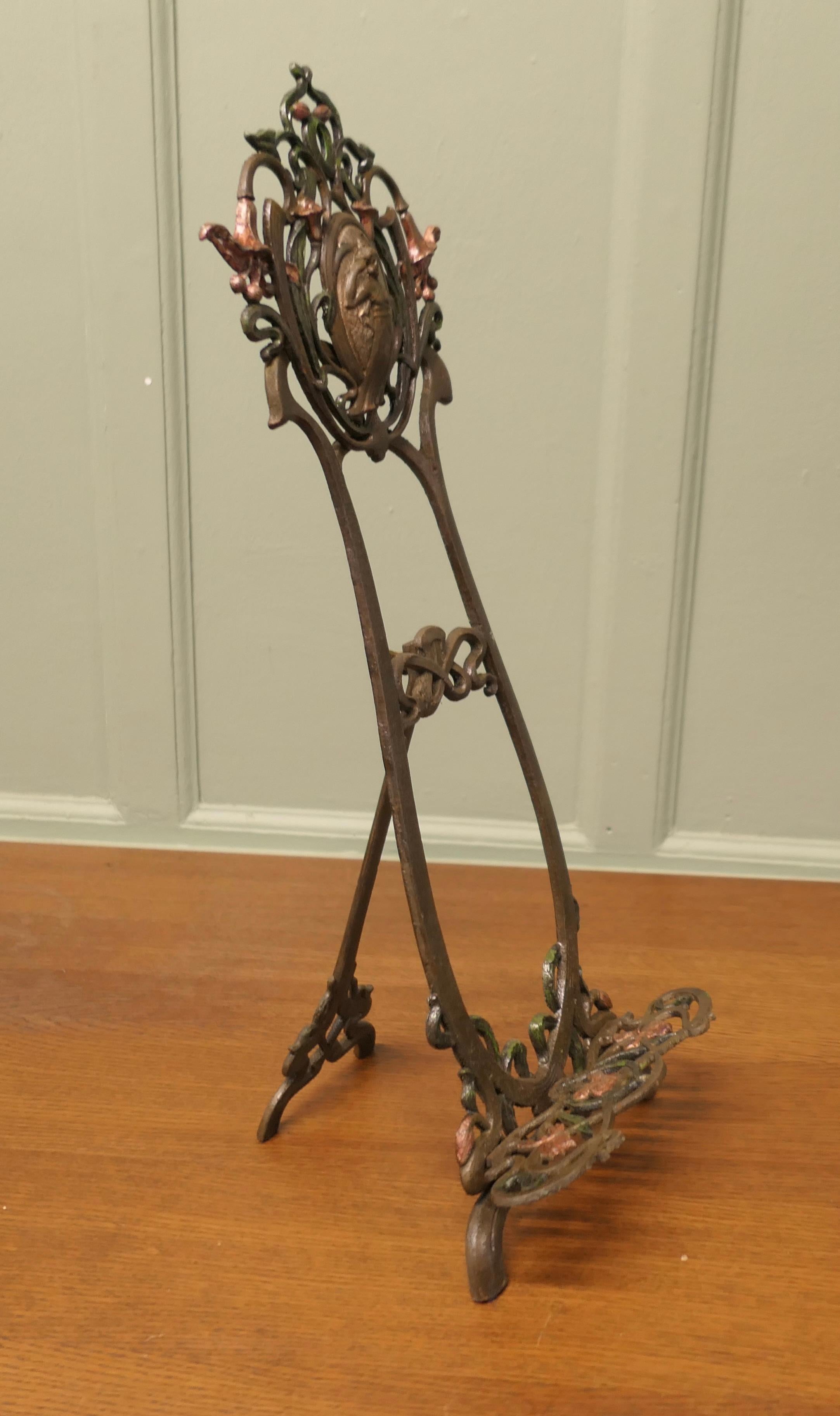 Iron French Art Nouveau Table Easel or Book Rest For Sale