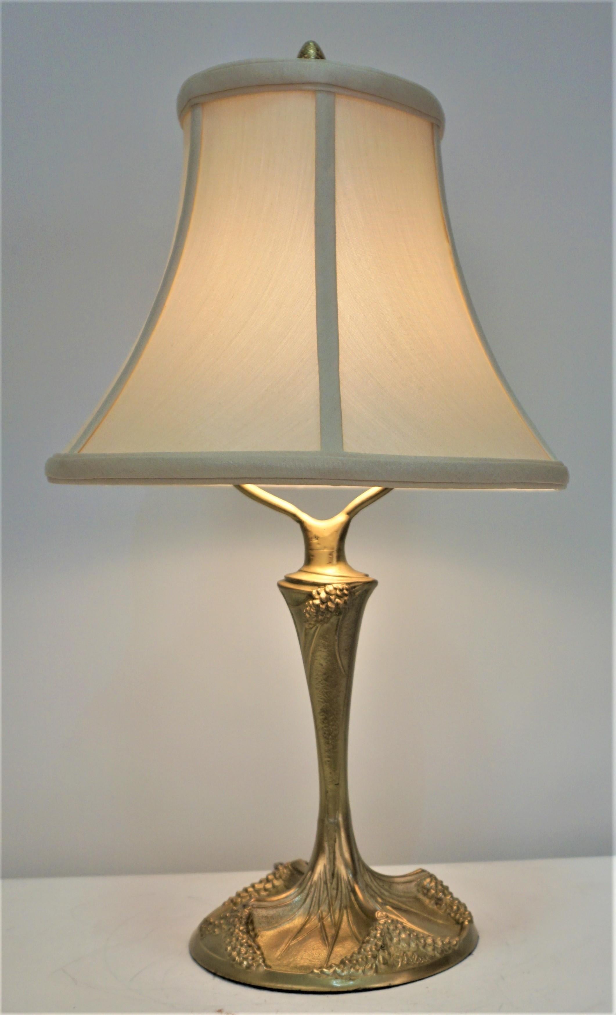 French Art Nouveau Table Lamp by George Leleu 4