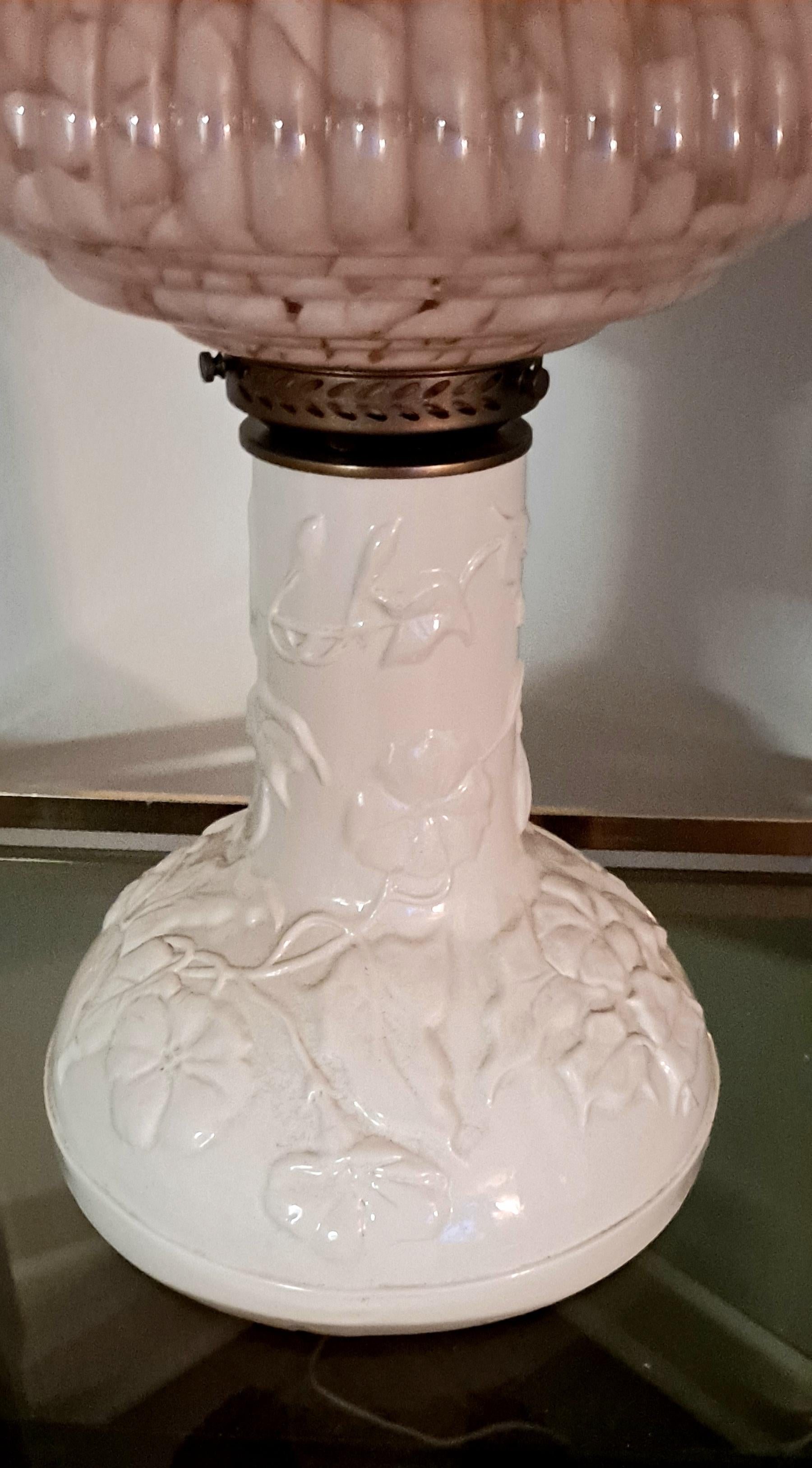 Ceramic French Art Nouveau Table Lamp For Sale
