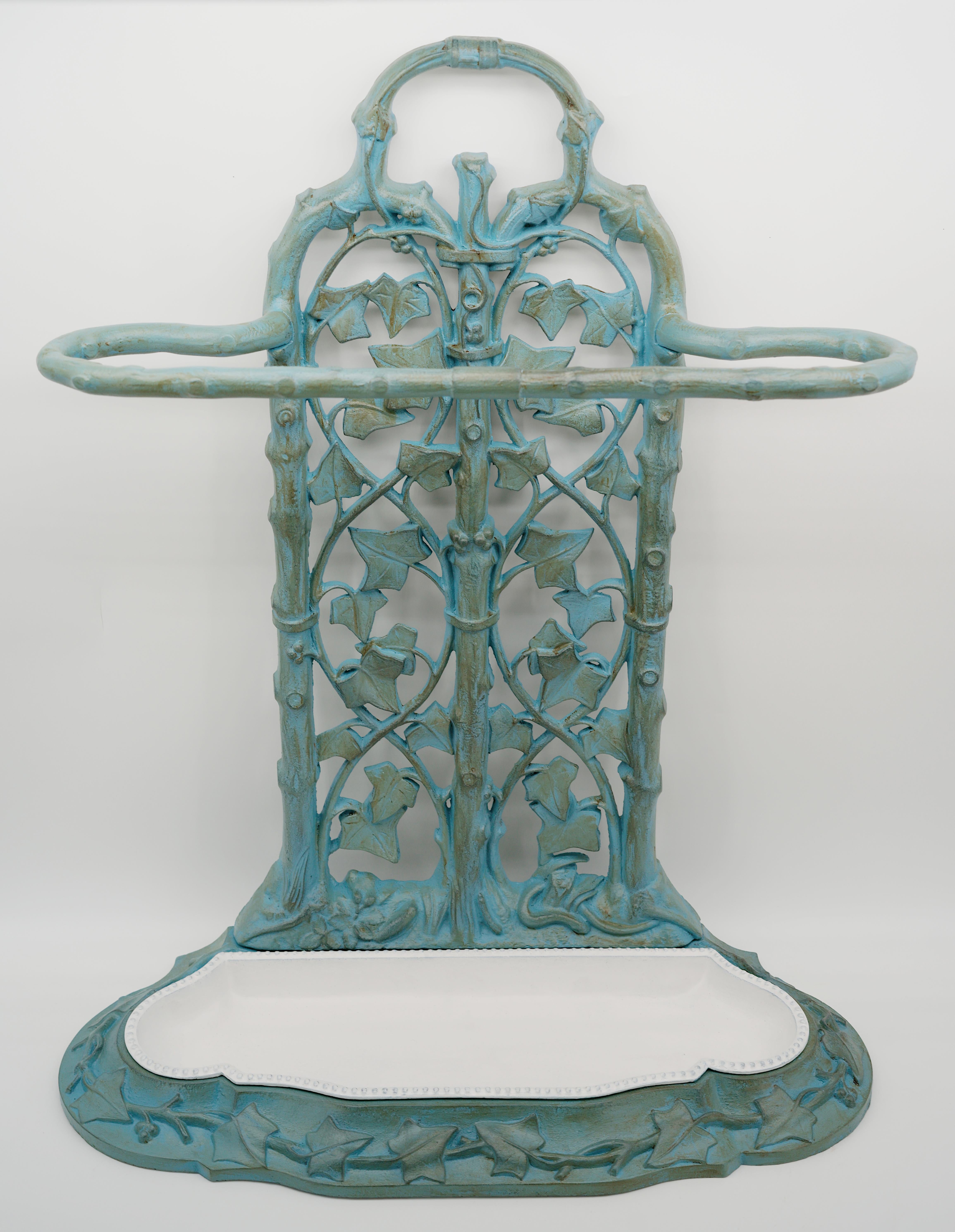 Patinated French Art Nouveau Umbrella Stand, 1900 For Sale