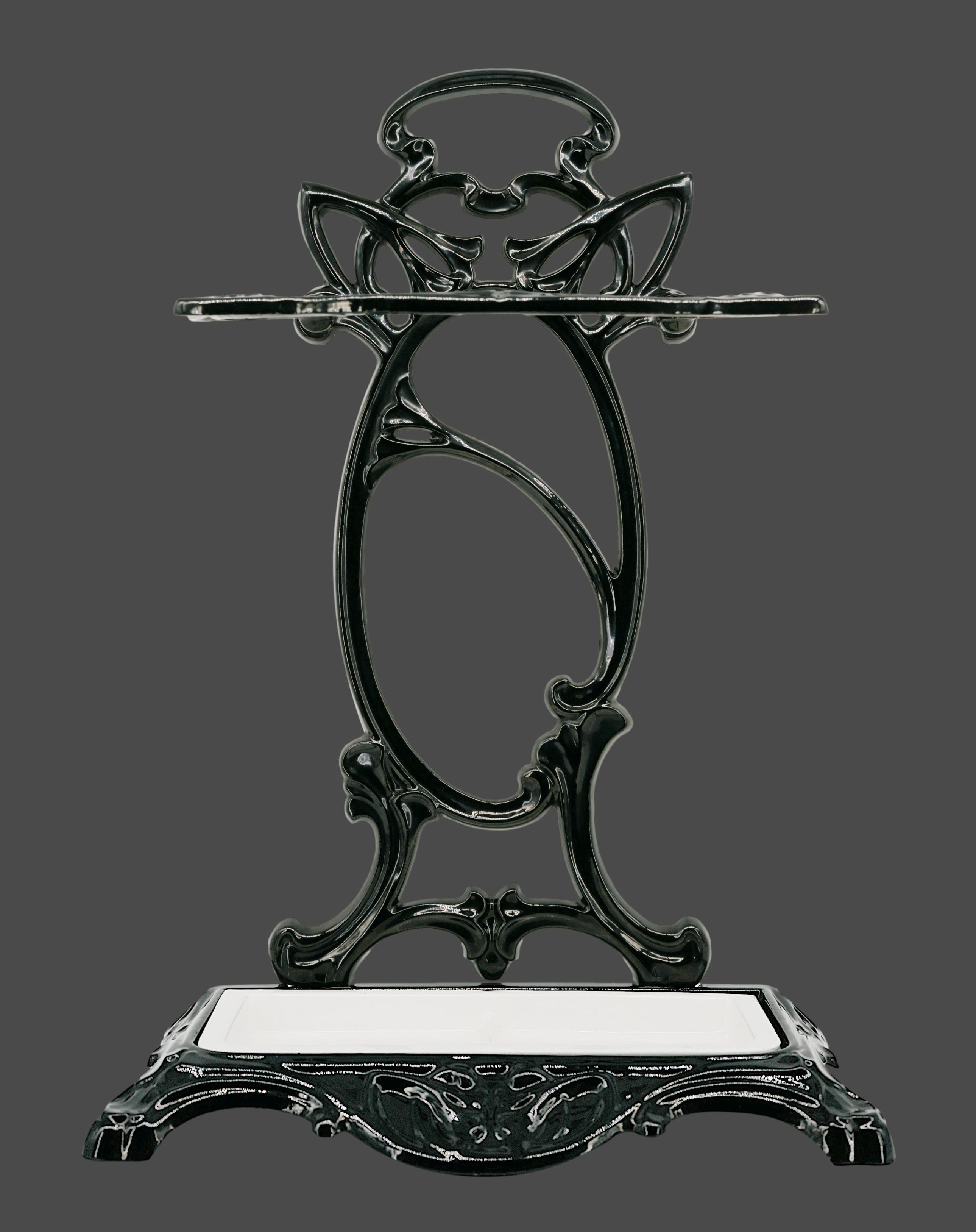 Iron French Art Nouveau Umbrella Stand, 1900 For Sale