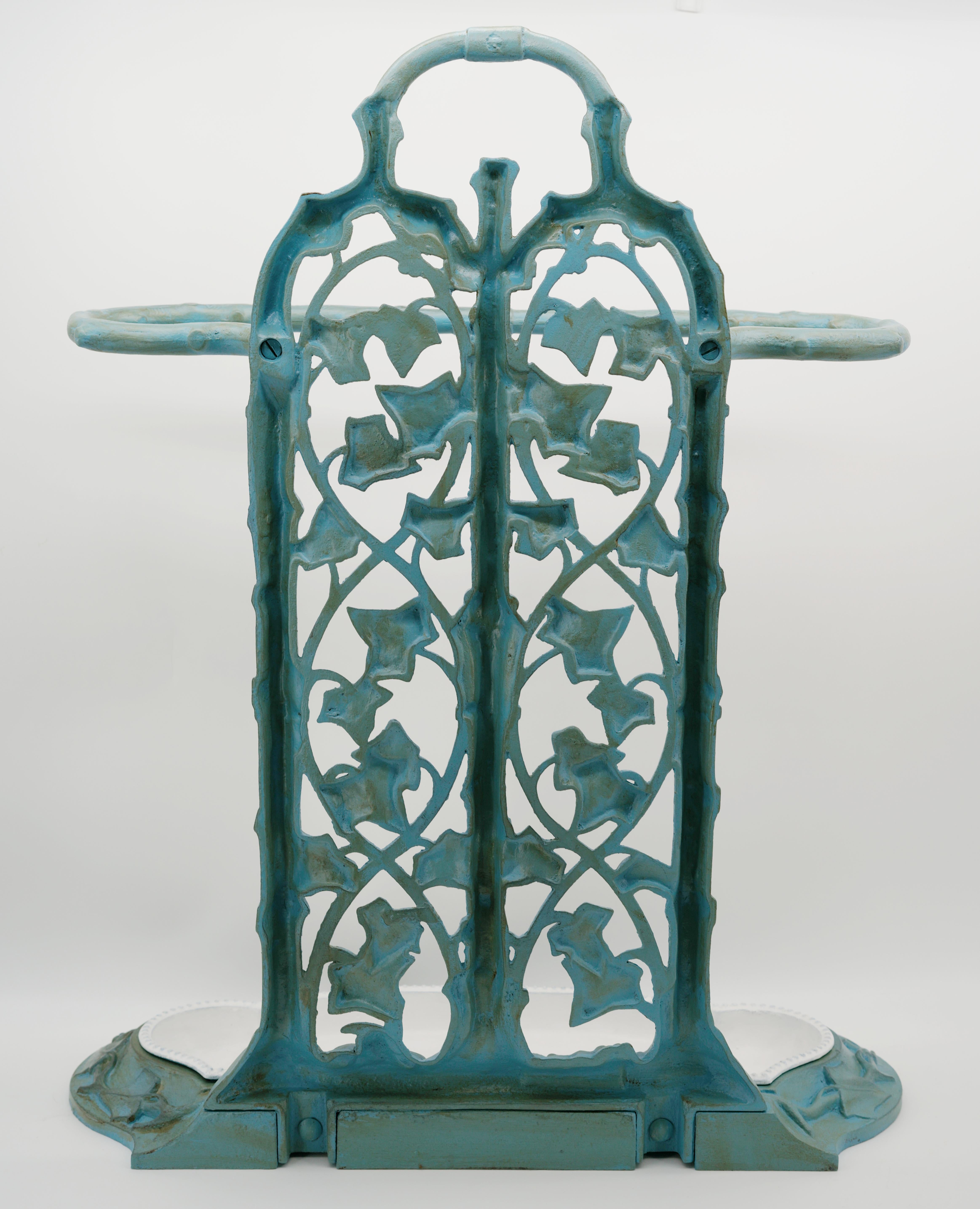 Iron French Art Nouveau Umbrella Stand, 1900 For Sale