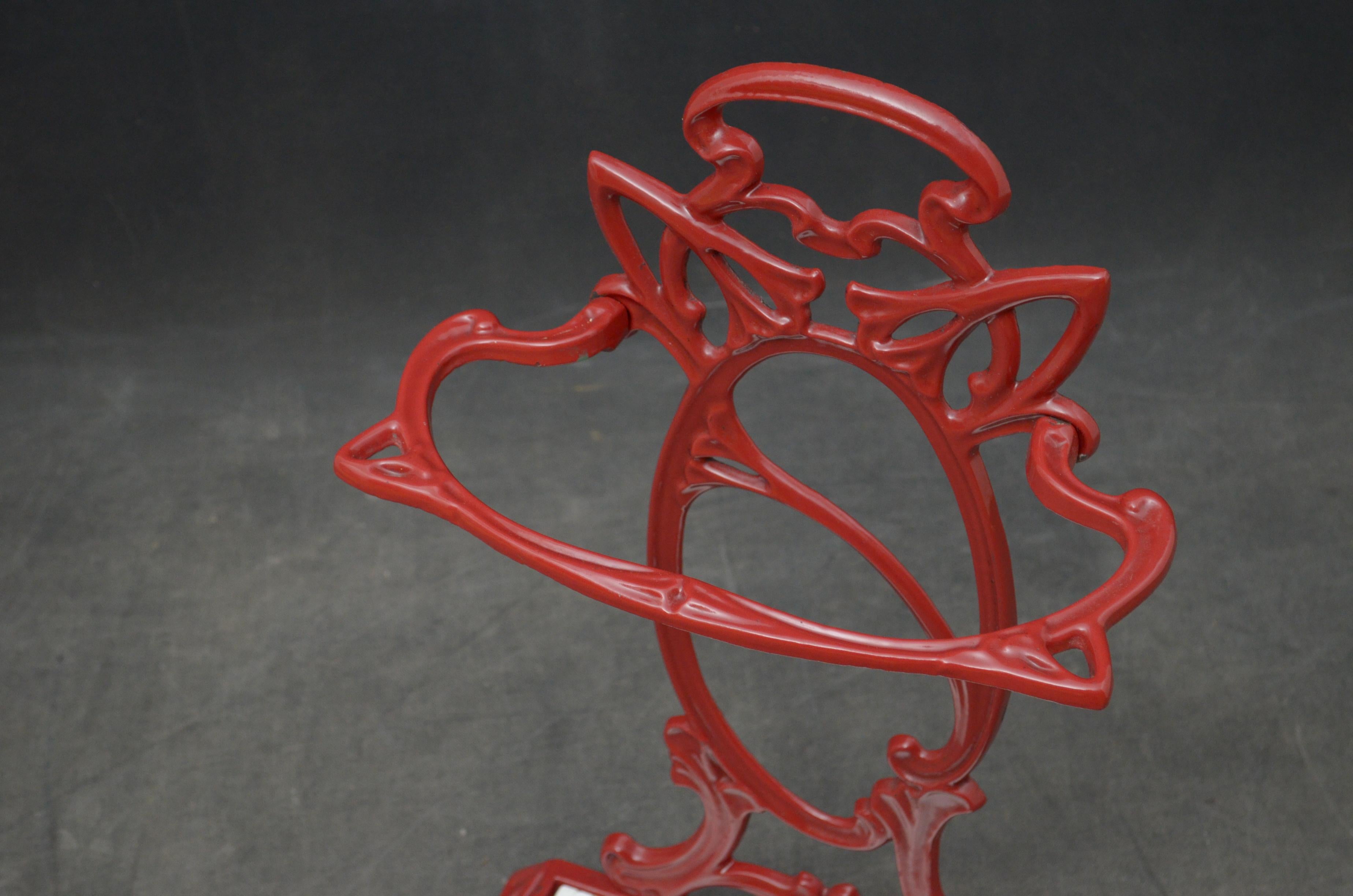 Iron French Art Nouveau  Umbrella Stand For Sale
