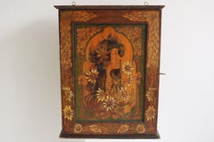 French Art Nouveau Wall / Hanging cabinet attributed to Alphonse mucha 1900 wood