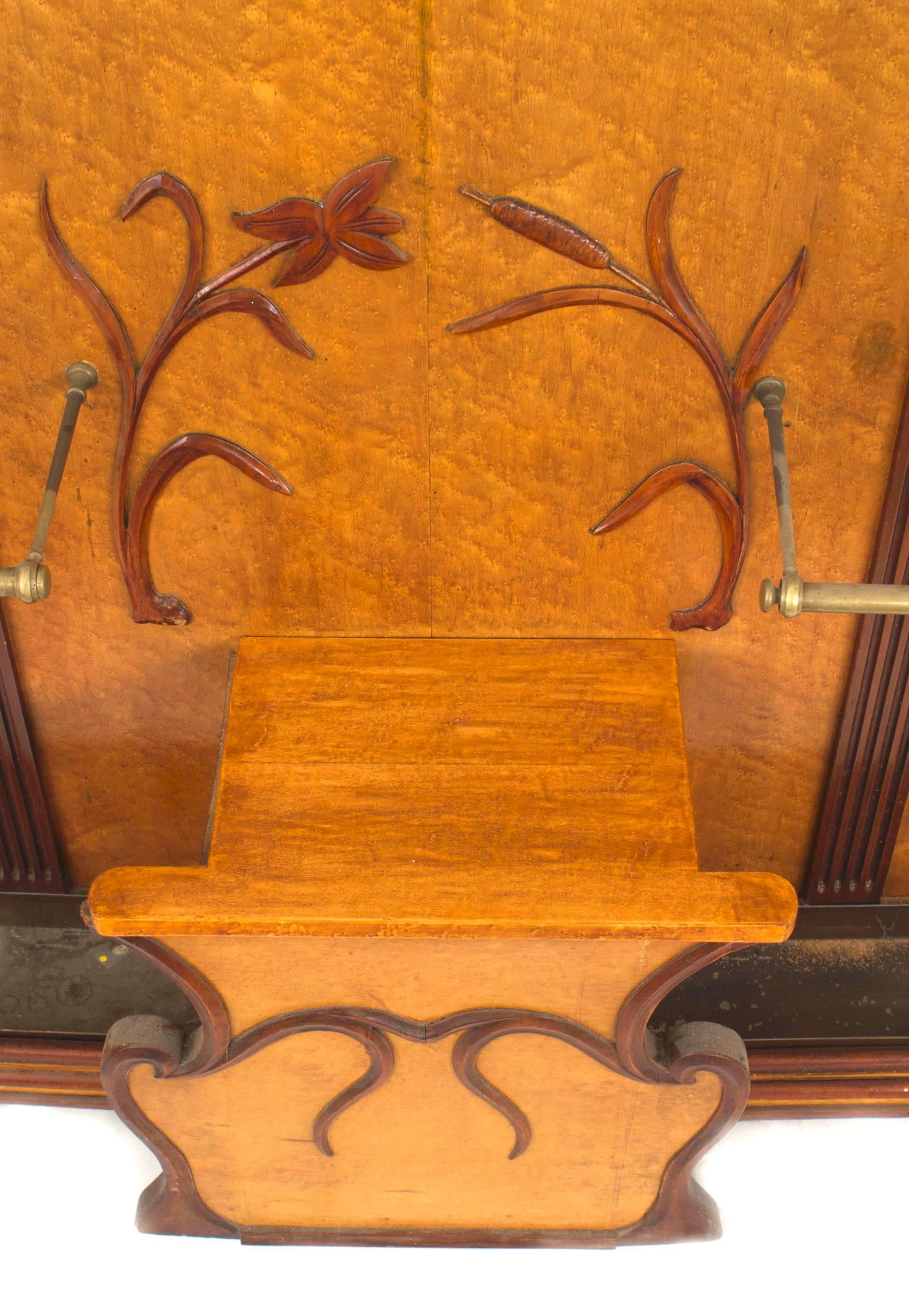 19th Century Art Nouveau Walnut Hatrack & Umbrella Stand For Sale