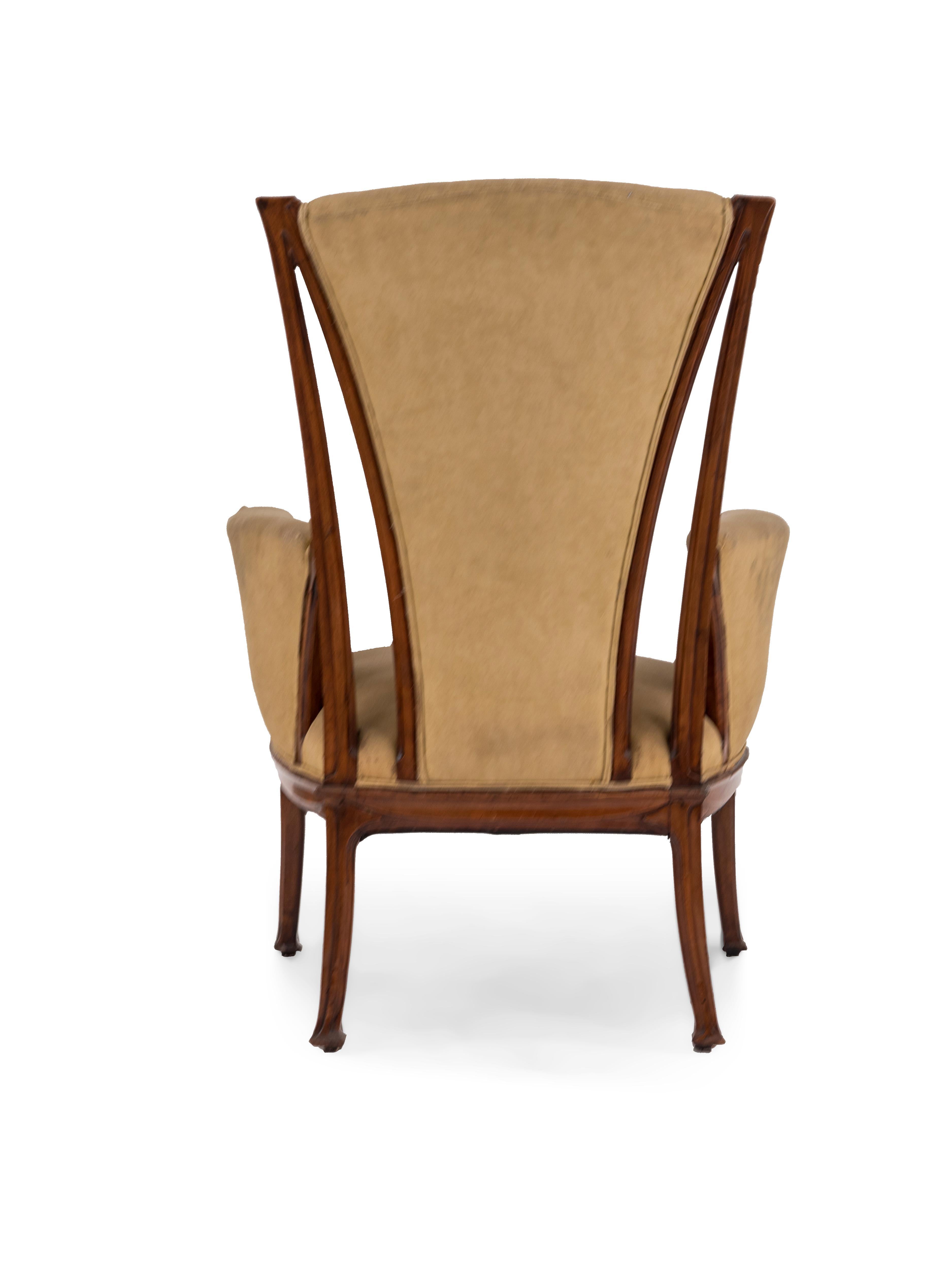 19th Century French Art Nouveau Berg√©re Arm Chair For Sale