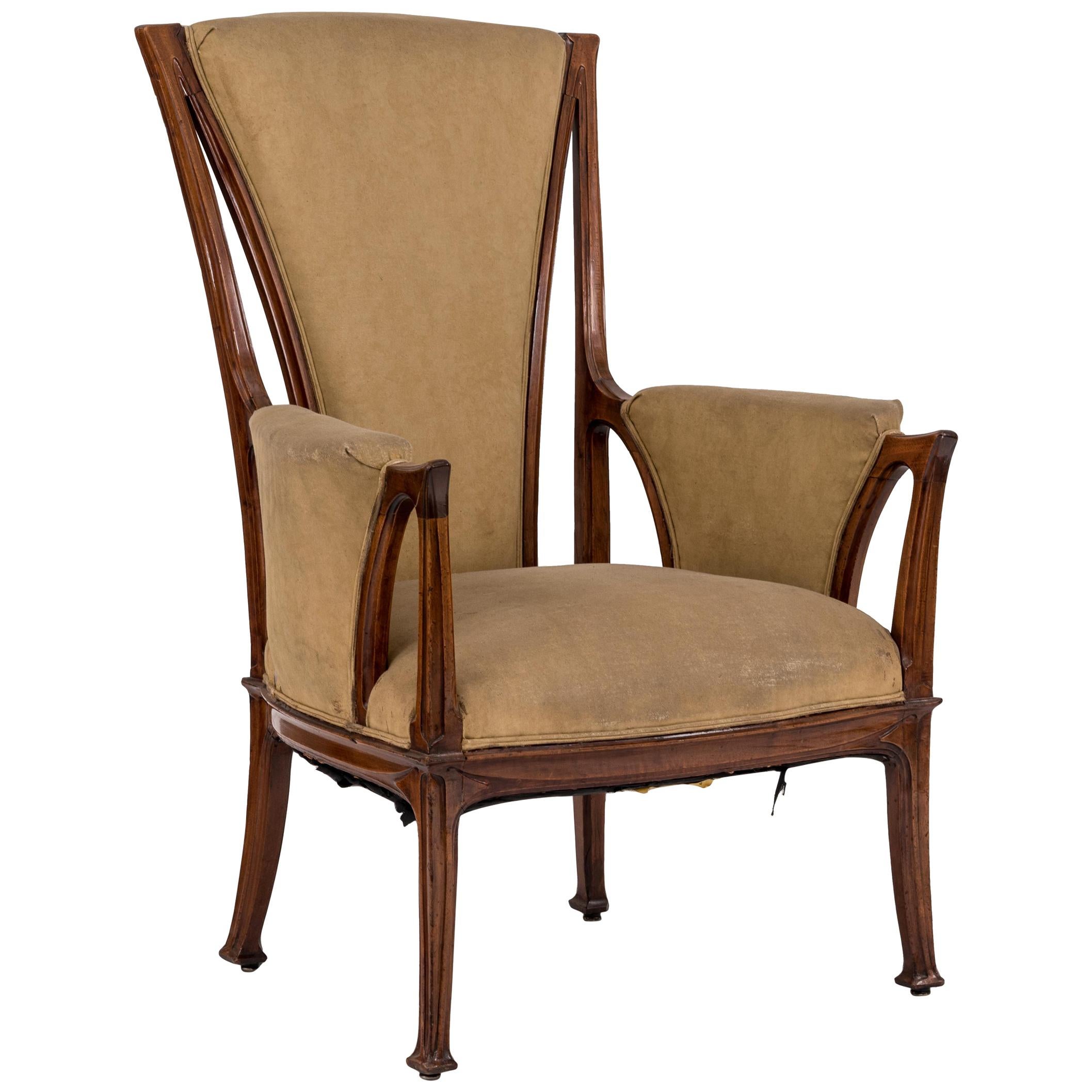 French Art Nouveau Berg√©re Arm Chair