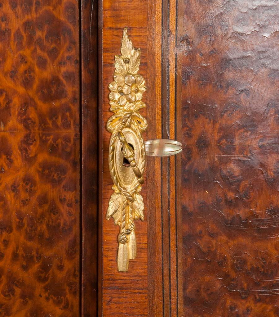 French Art Nouveau Wardrobe Cabinet Marquetry Vereerd Burl Walnut 8