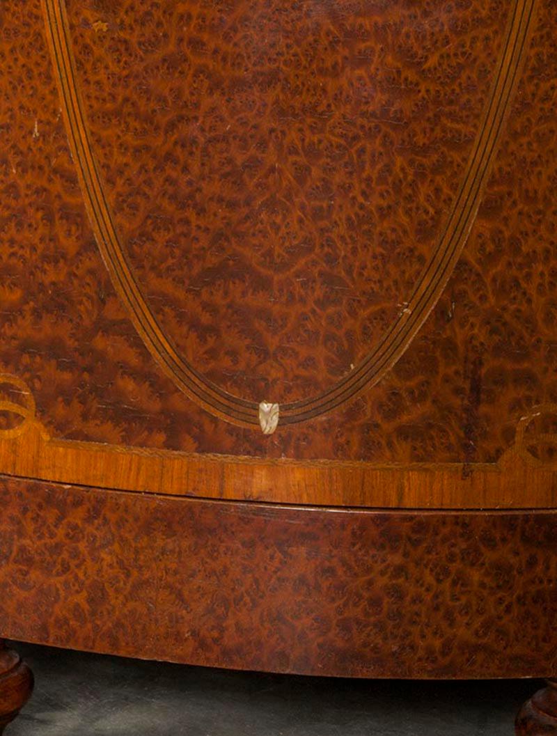 French Art Nouveau Wardrobe Cabinet Marquetry Vereerd Burl Walnut 5