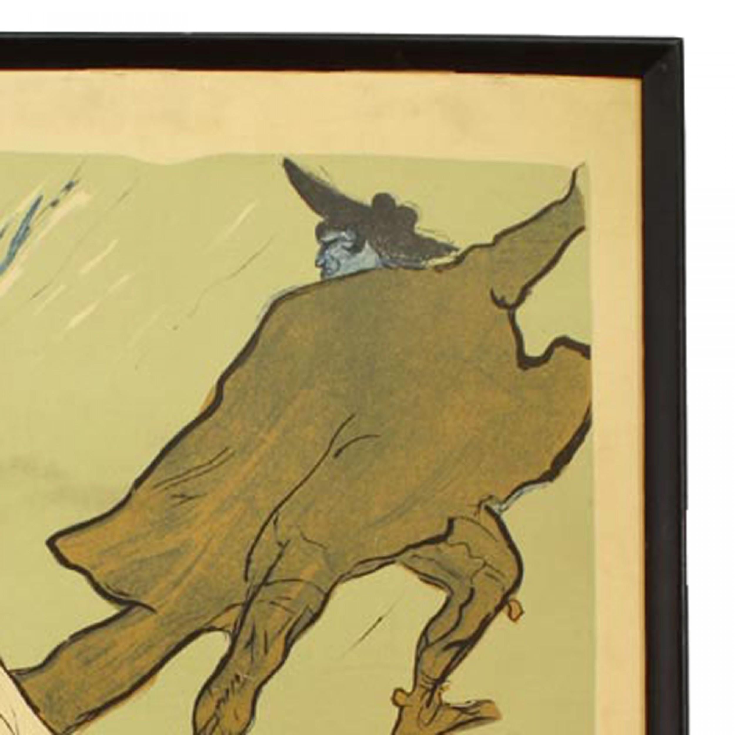 French Art Nouveau style portrait poster featuring women in ebonized  frames (associated pieces: 013684b, 013684d)

Condition: Good; Wear consistent with age and use