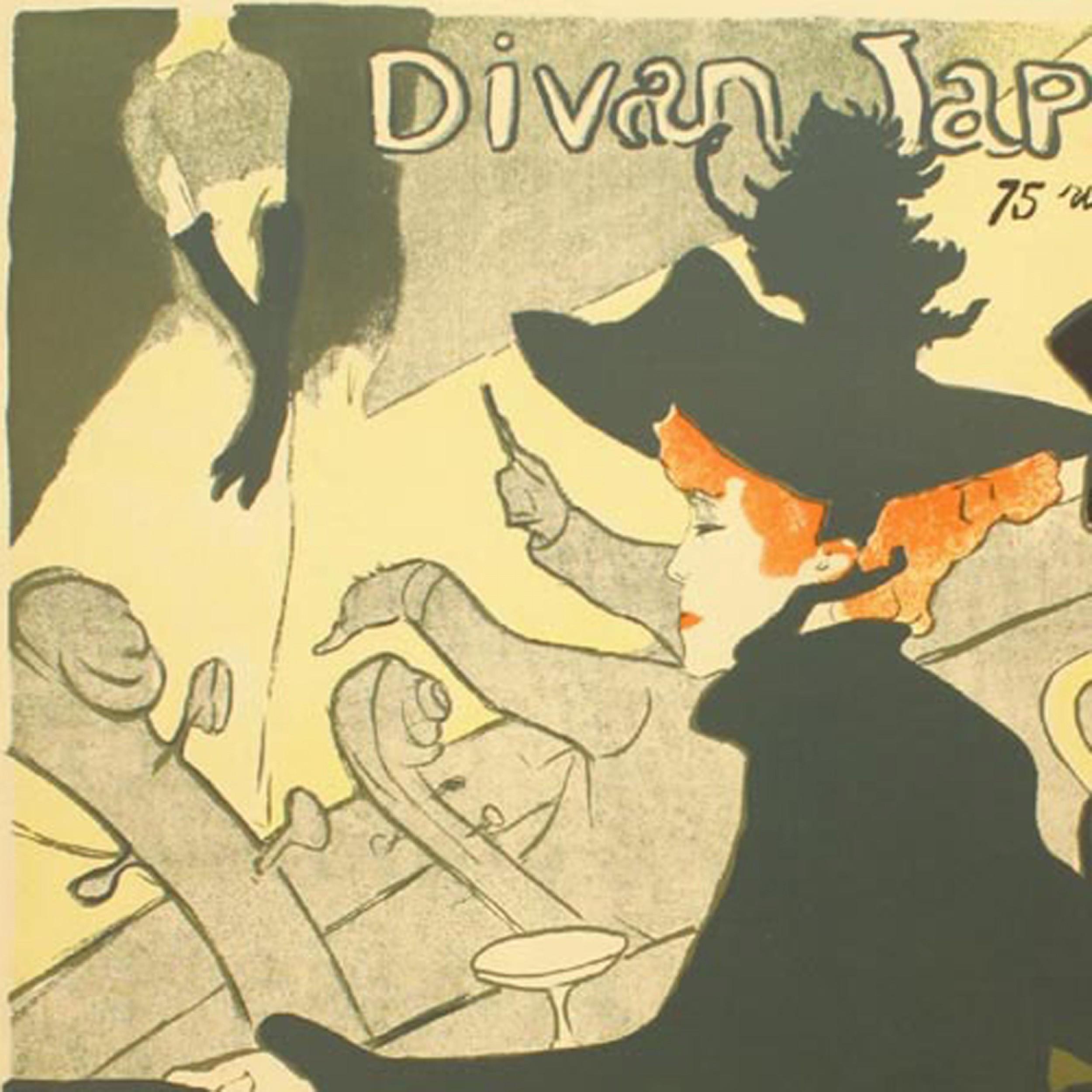 Ebonized French Art Nouveau Women Portrait Poster For Sale