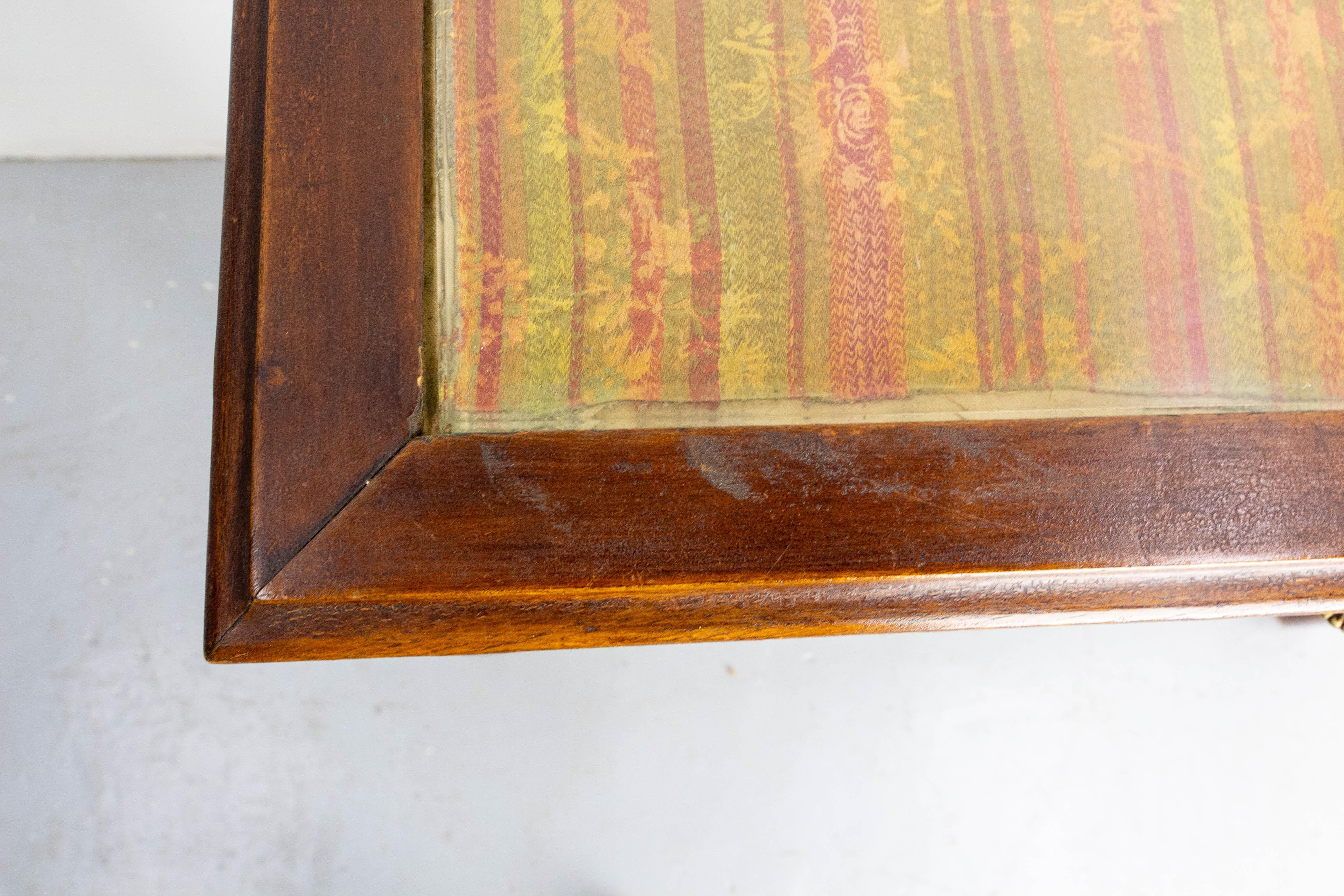 Französischer Jugendstil-Schreibtisch aus Holz mit Glasplatte und einer Schublade, um 1920 im Angebot 5