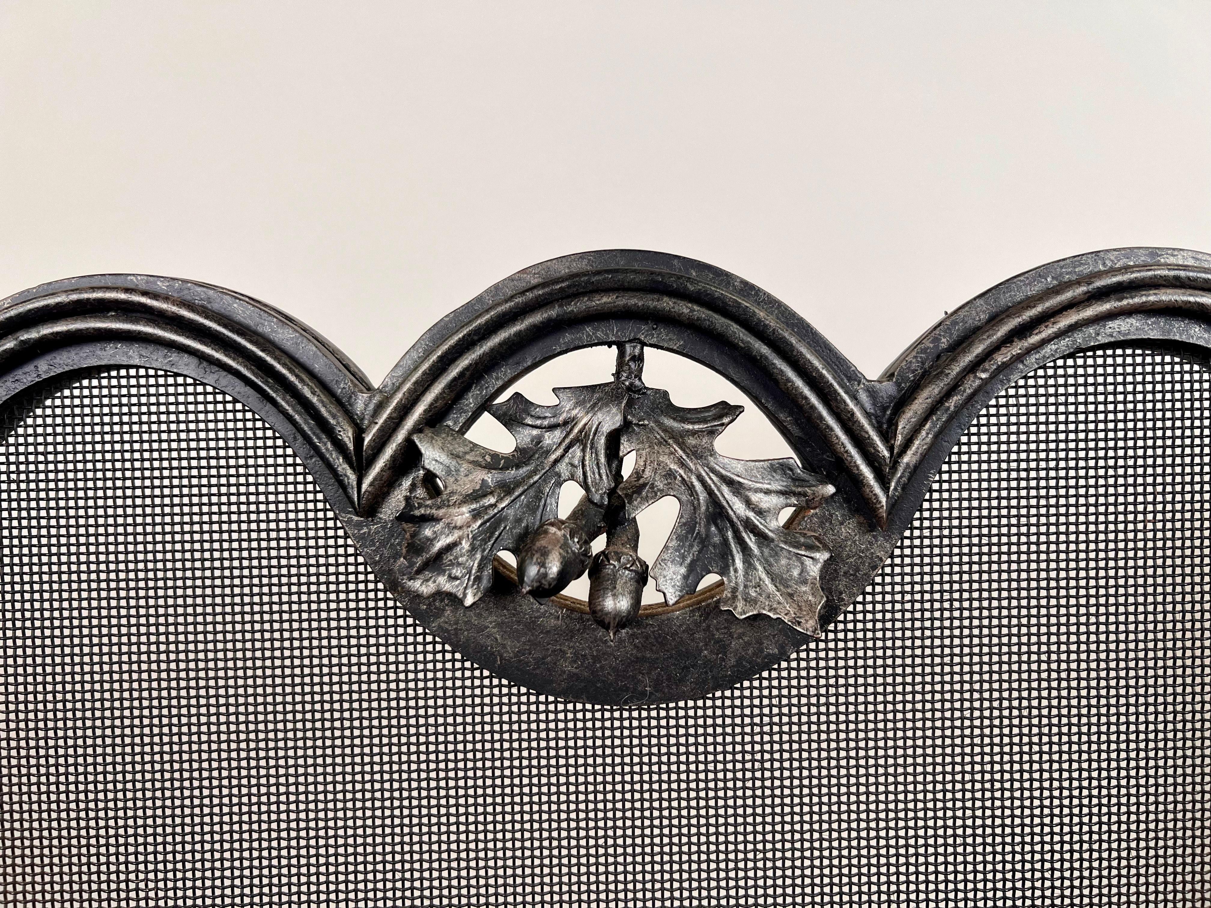 Fer forgé Pare-feu Art Nouveau français en fer forgé en vente