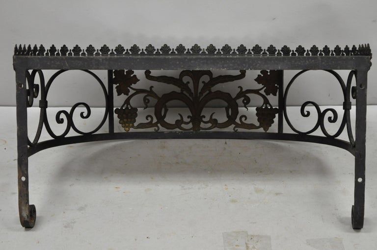 Wrought Iron Gvine Maple Leaf, Outdoor Cast Iron Console Table