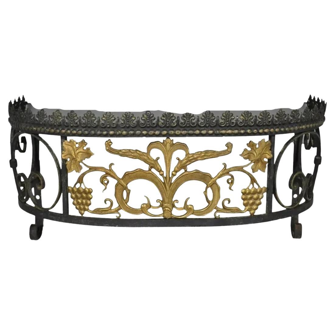 Console murale Art Nouveau en fer forgé feuille d'érable vigne