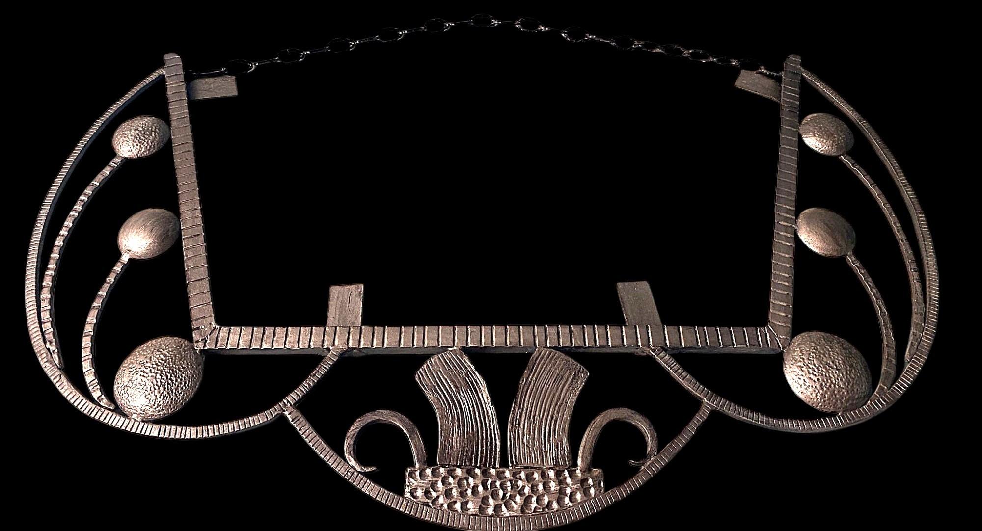 Specchio francese Art Nouveau in ferro battuto con vetro smussato In condizioni buone in vendita a Prato, Tuscany