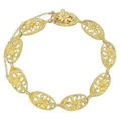 French Art Nouveau Yellow Gold Link Bracelet