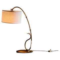 Französische Jugendstil-Messing-Tischlampe 1950er Jahre