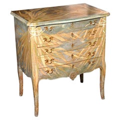 French Art Noveau Style Trompe l'oeil Painted Commode