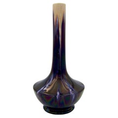 French Art Pottery Vase with Purple Flambe Glaze