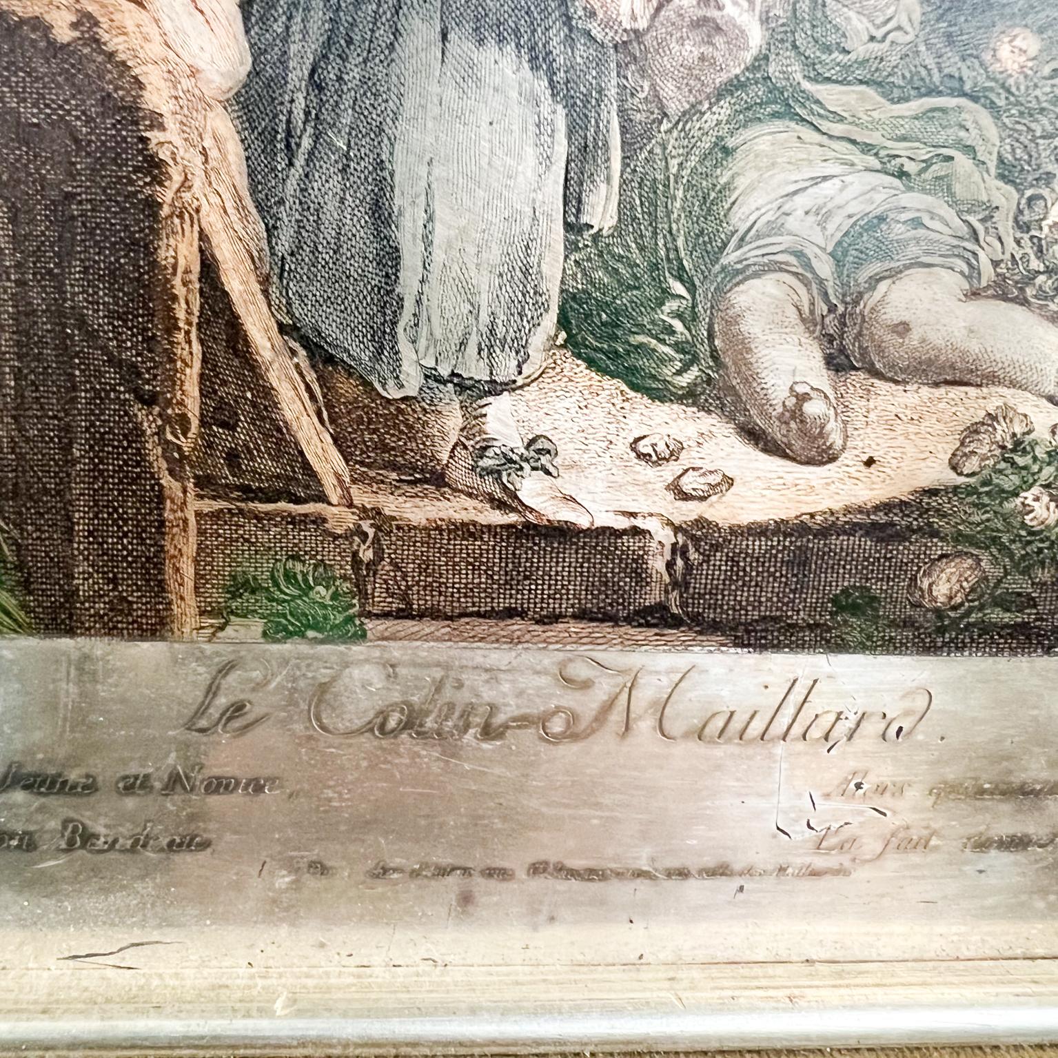 Silberblech Französische Kunst: Le Colin-Maillard Radierung Jacques Firmin Beauvar im Angebot 5