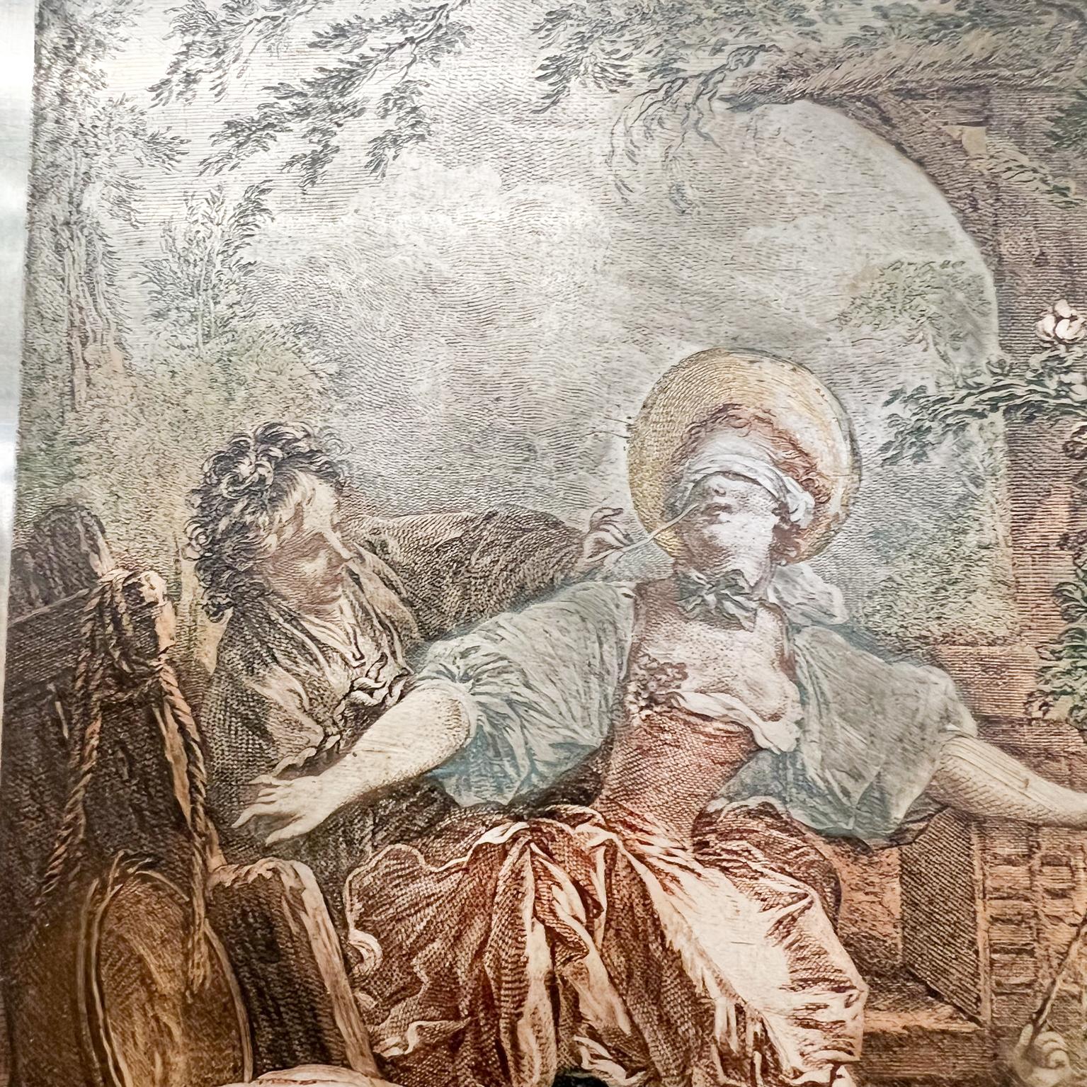 Silberblech Französische Kunst: Le Colin-Maillard Radierung Jacques Firmin Beauvar im Angebot 1
