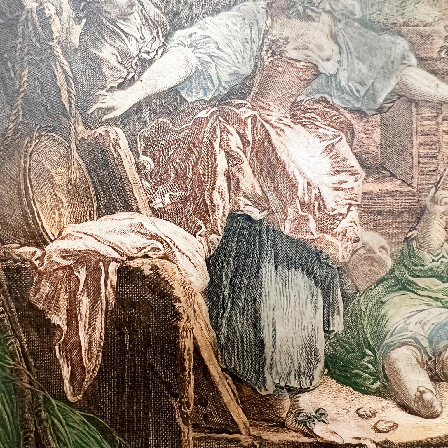 Silberblech Französische Kunst: Le Colin-Maillard Radierung Jacques Firmin Beauvar im Angebot 2