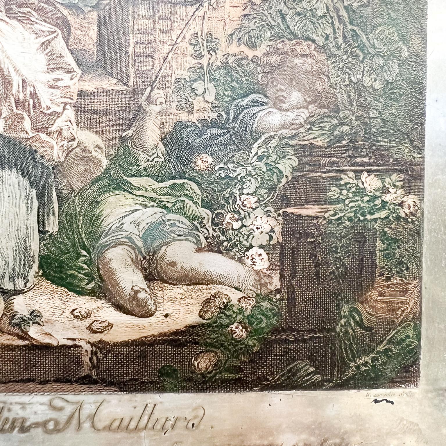 Silberblech Französische Kunst: Le Colin-Maillard Radierung Jacques Firmin Beauvar im Angebot 3