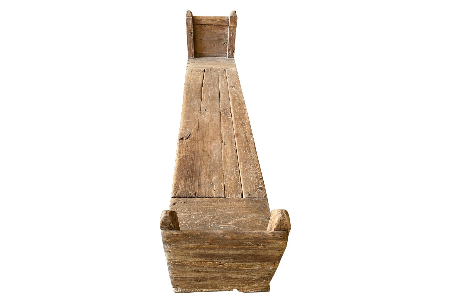 Pine French Arte Populaire Bench - Coffre