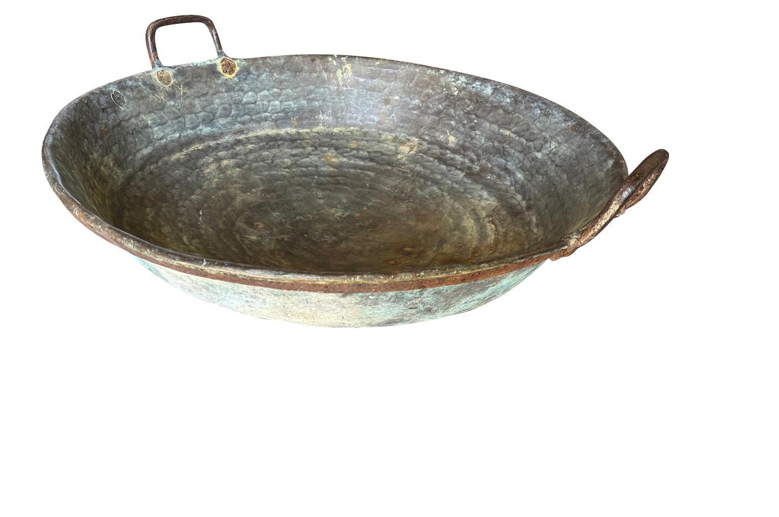 French Arte Populaire Padelle - Copper Pan In Good Condition For Sale In Round Top, TX