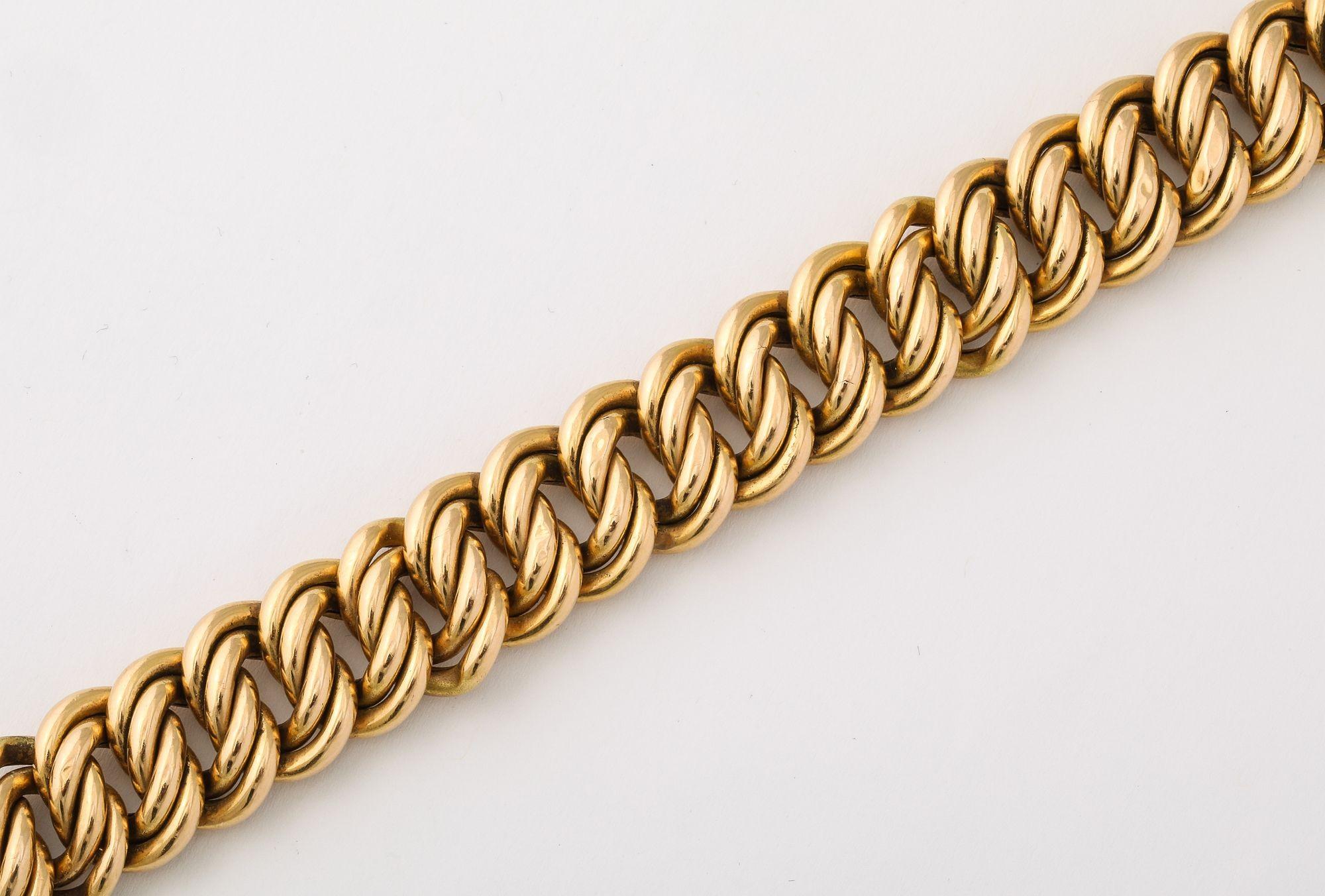 Bracelet français articulé à maillons Classic en or 18K Pour femmes en vente