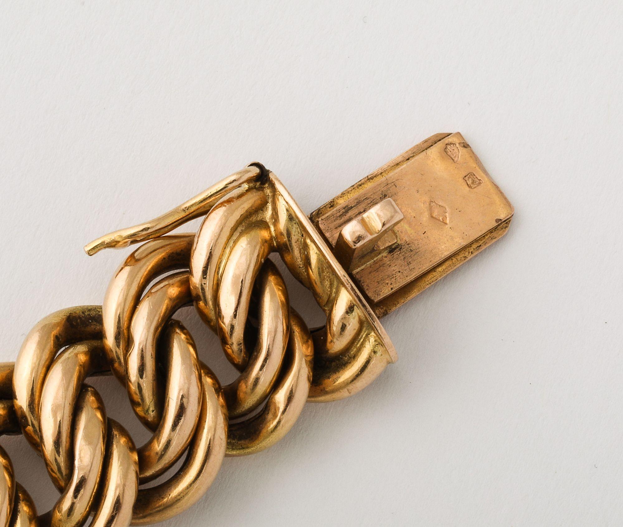Bracelet français articulé à maillons Classic en or 18K en vente 1