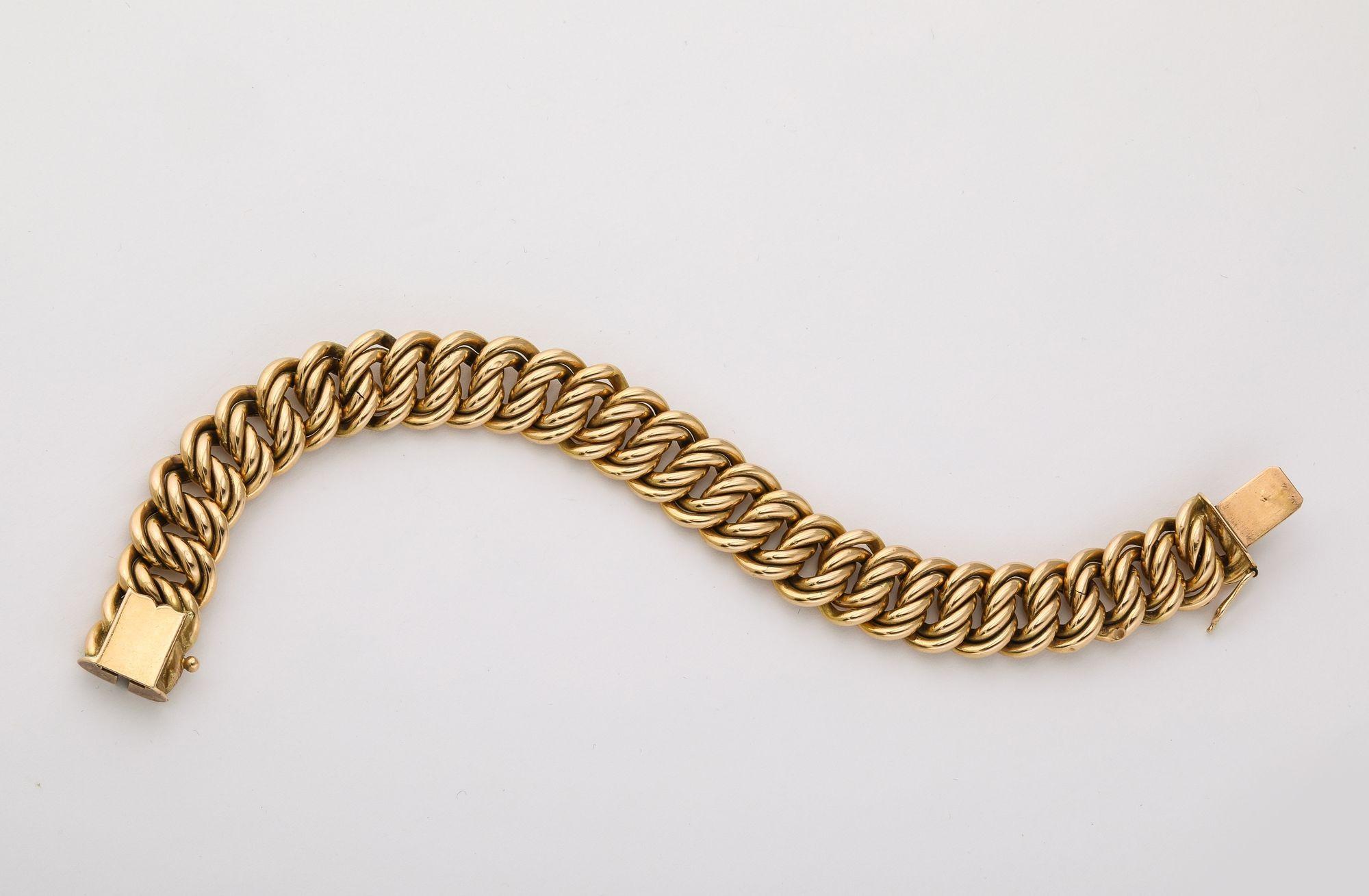 Bracelet français articulé à maillons Classic en or 18K en vente 2