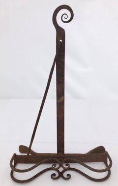 French Articulated Hand-Wrought Iron Fireplace Bread Toaster, 1800s