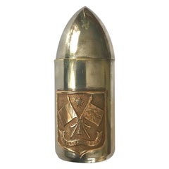 Antique French Artillery Shell-Shaped Matchsafe, 1894