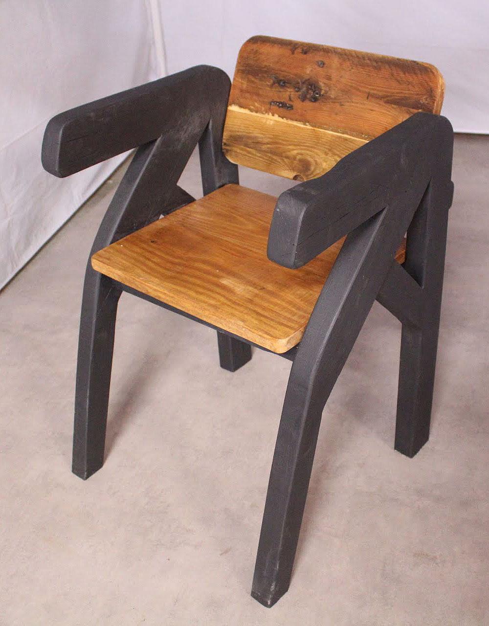 Industrial French Artisan Made Chair One of a Kind Late 20th Century Brutalist Folk Art