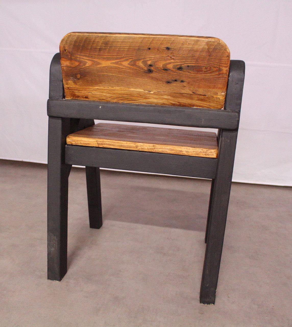 Wood French Artisan Made Chair One of a Kind Late 20th Century Brutalist Folk Art