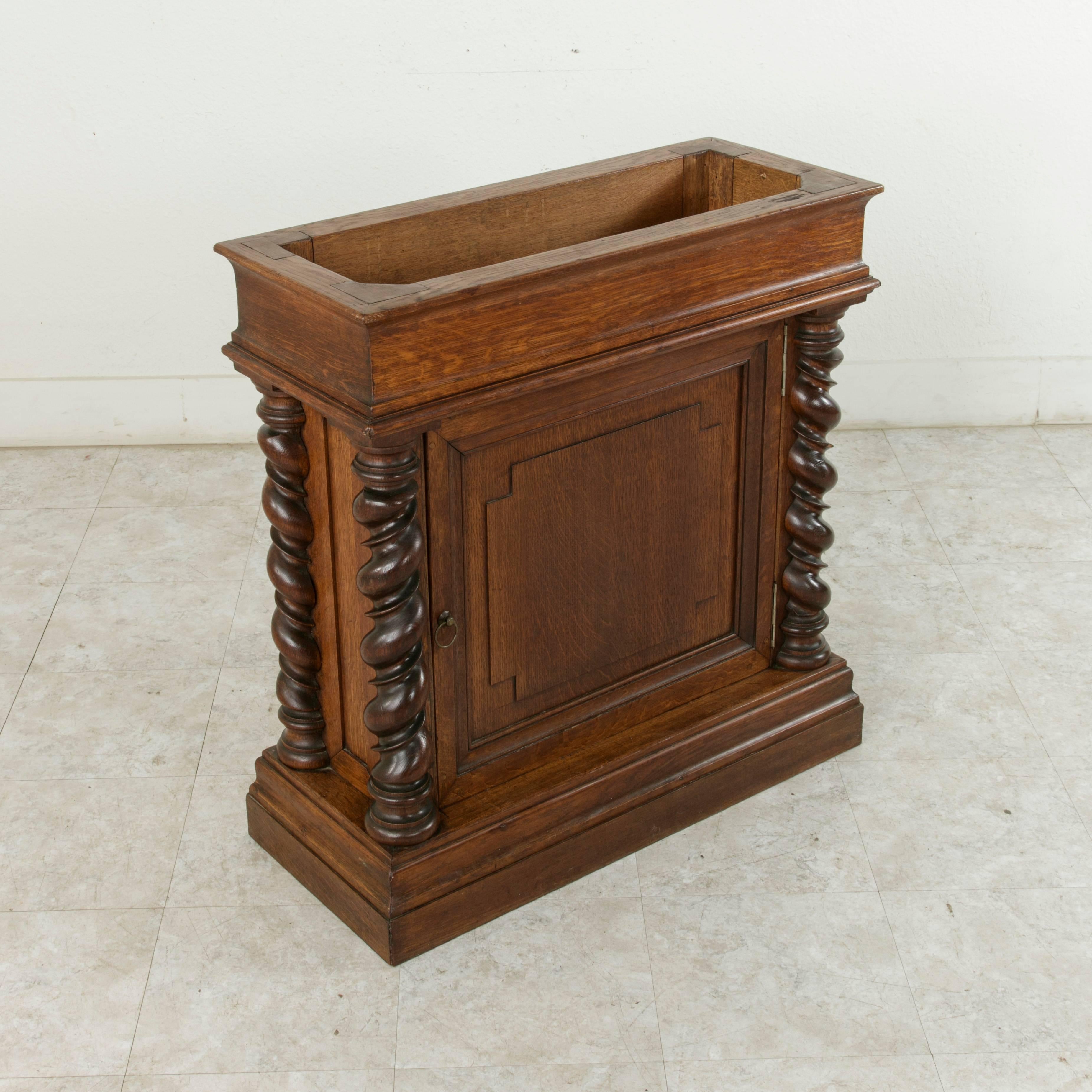 French Artisan-Made Double Sided Oak Cabinet, Console, Sofa Table, or Dry Bar 6