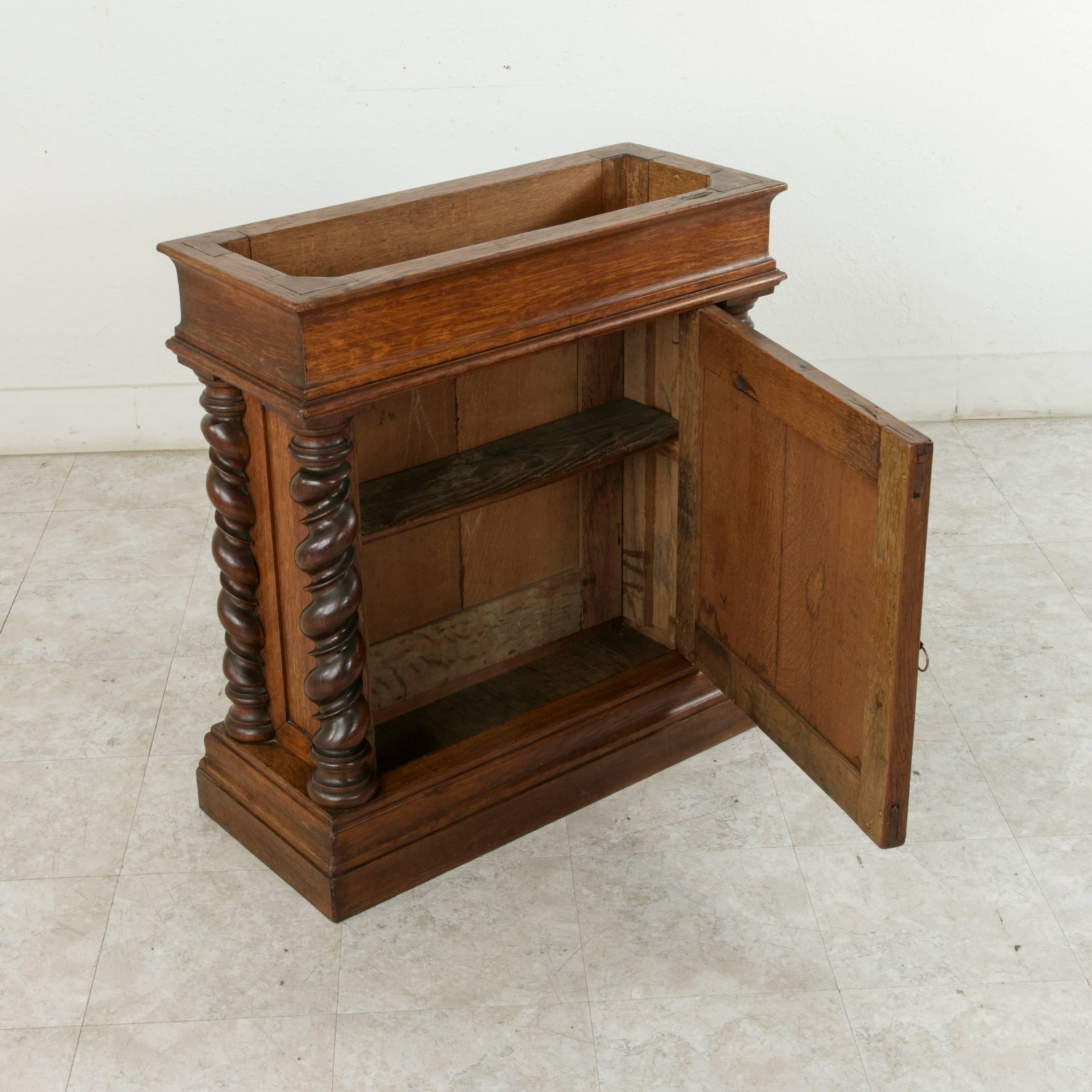 French Artisan-Made Double Sided Oak Cabinet, Console, Sofa Table, or Dry Bar 7