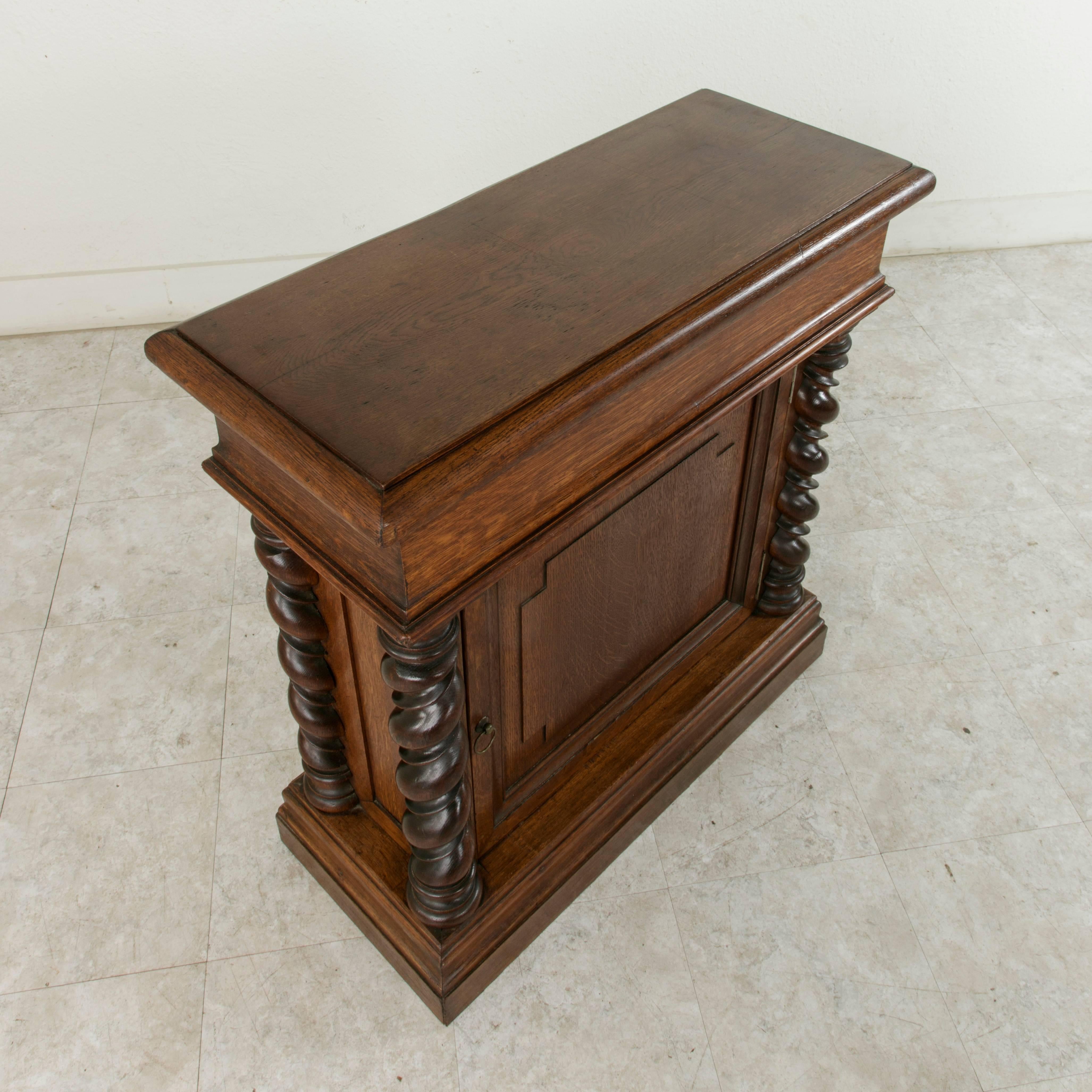 French Artisan-Made Double Sided Oak Cabinet, Console, Sofa Table, or Dry Bar 8