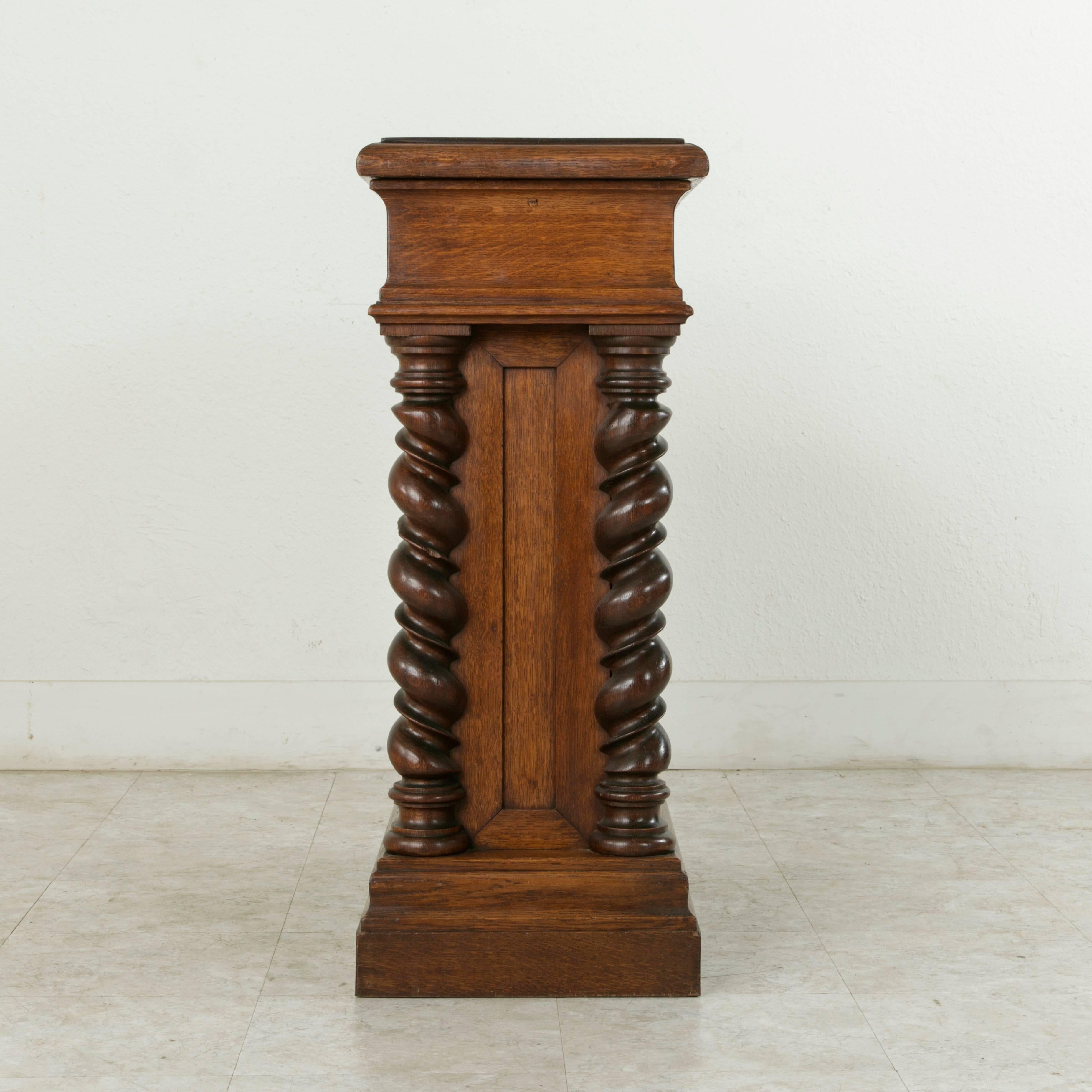 Early 20th Century French Artisan-Made Double Sided Oak Cabinet, Console, Sofa Table, or Dry Bar
