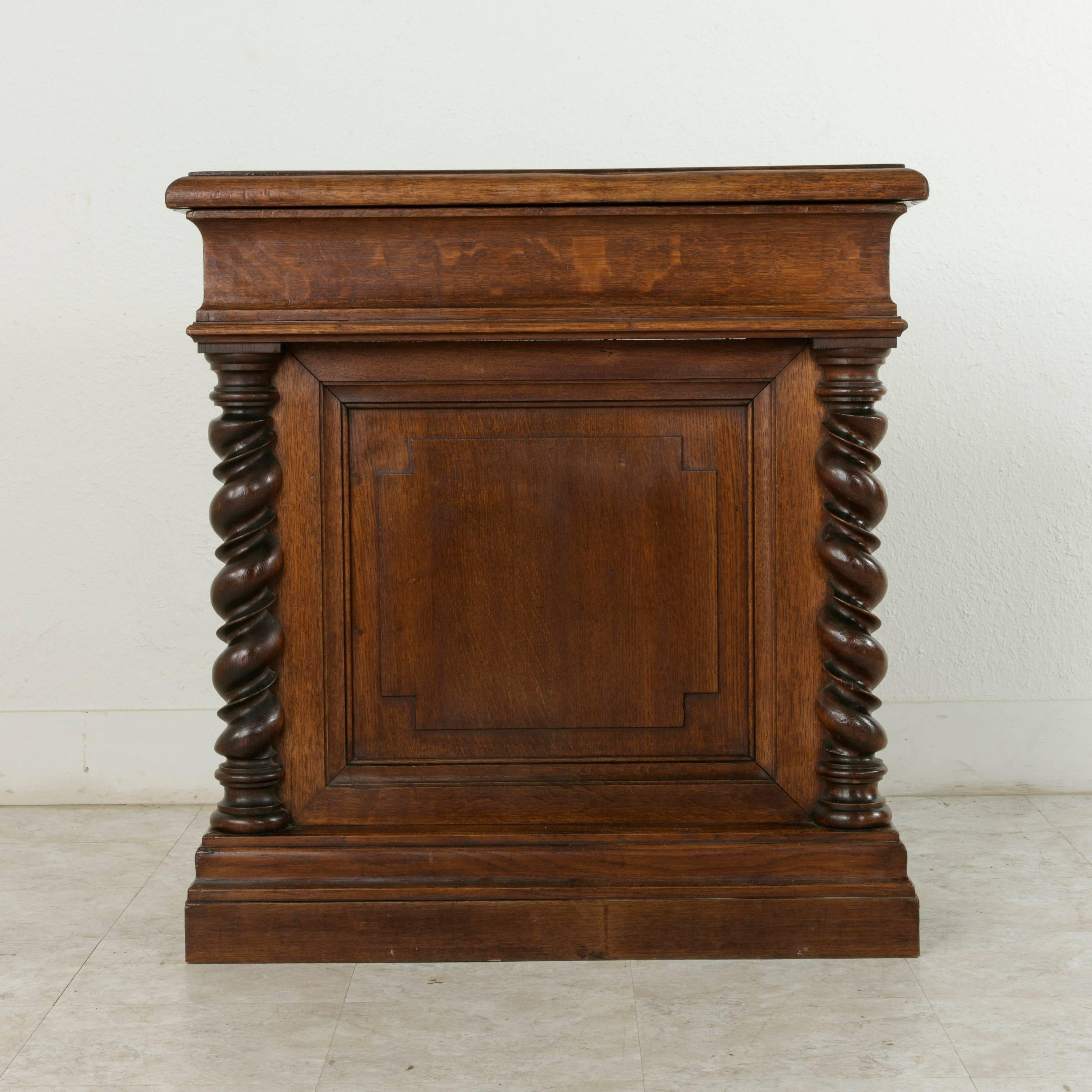 French Artisan-Made Double Sided Oak Cabinet, Console, Sofa Table, or Dry Bar 1