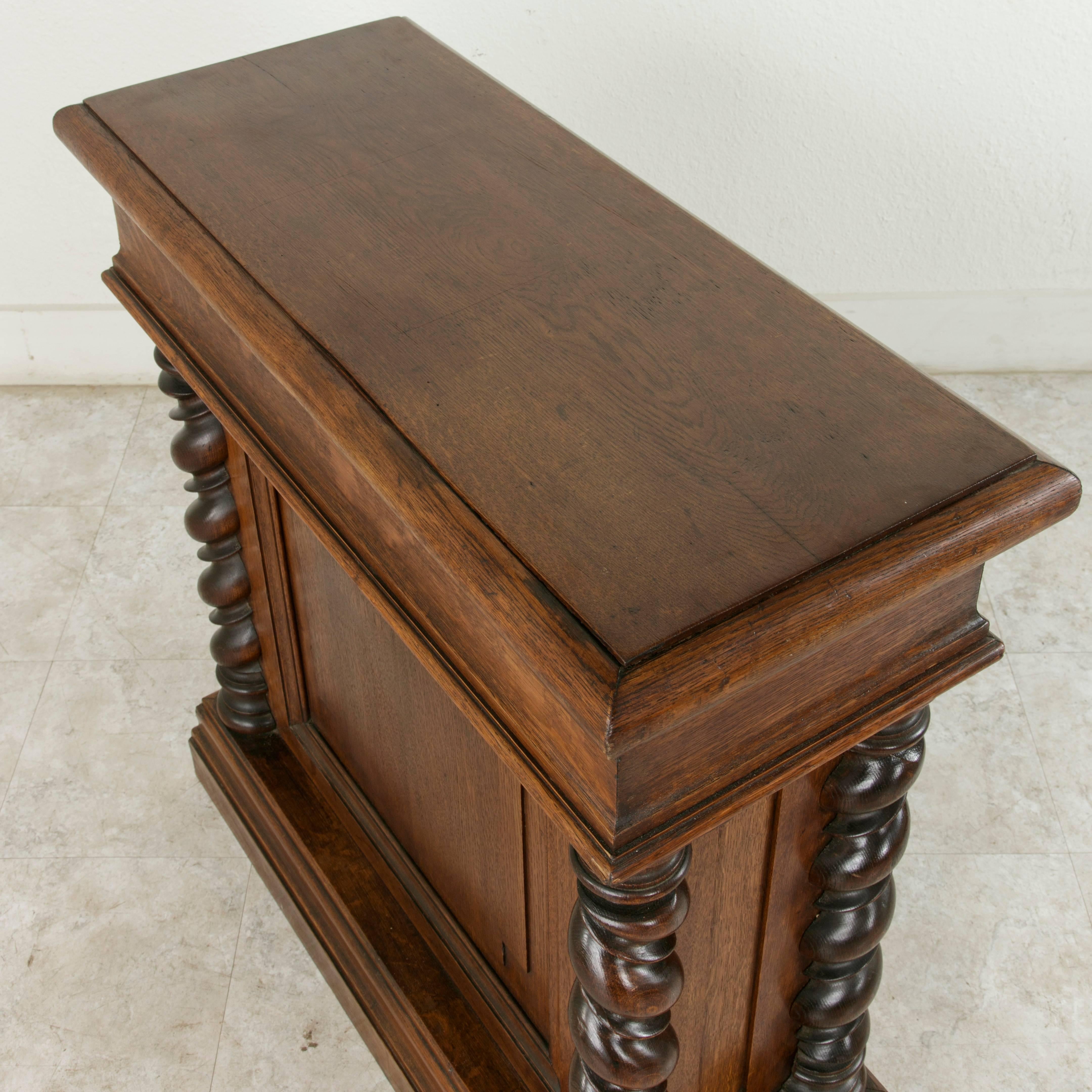French Artisan-Made Double Sided Oak Cabinet, Console, Sofa Table, or Dry Bar 4