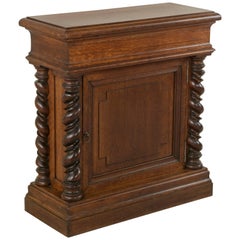 French Artisan-Made Double Sided Oak Cabinet, Console, Sofa Table, or Dry Bar