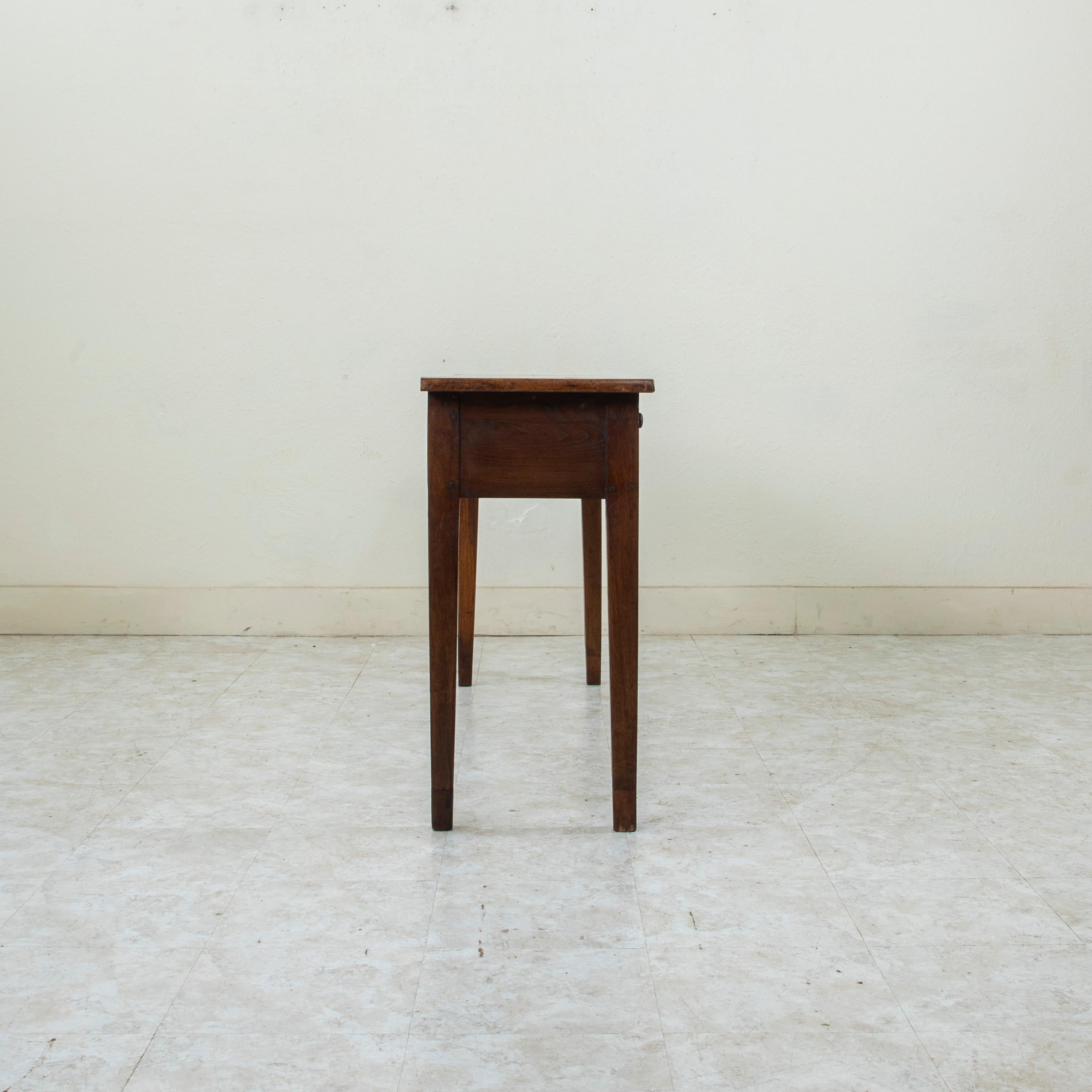 Chêne Table console ou table de canapé en Oak avec tiroirs, circa 1900 en vente